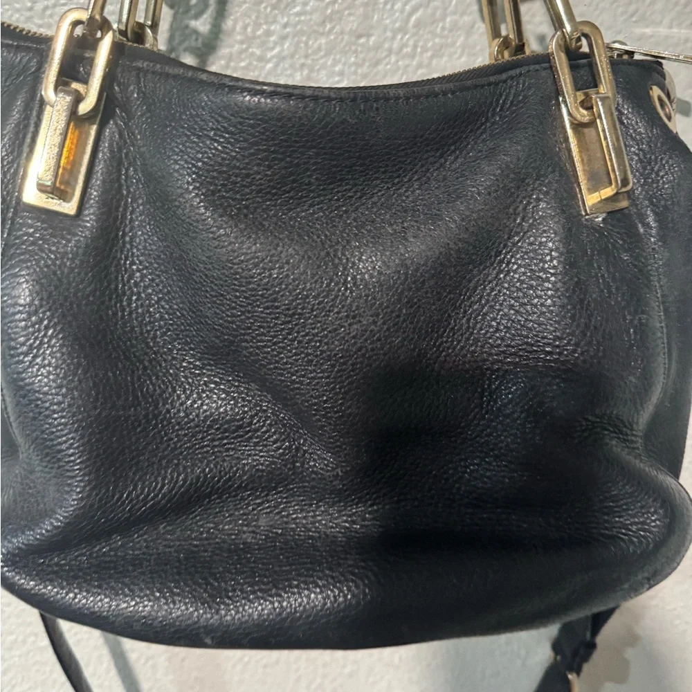 Michael Kors Brooke Black crossbody Shoulder Bag with Gold Accents